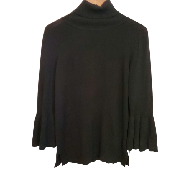 EUC 525 America Bell Sleeve Tulip 3/4 Sleeve Turtleneck Sweater - Picture 8 of 11